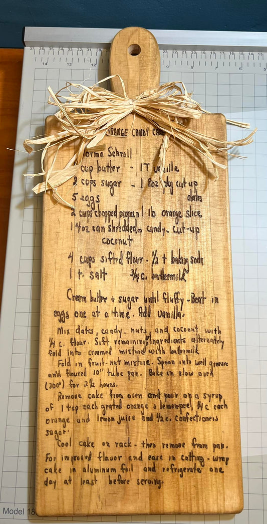 Handwritten Recipe Charcuterie Board