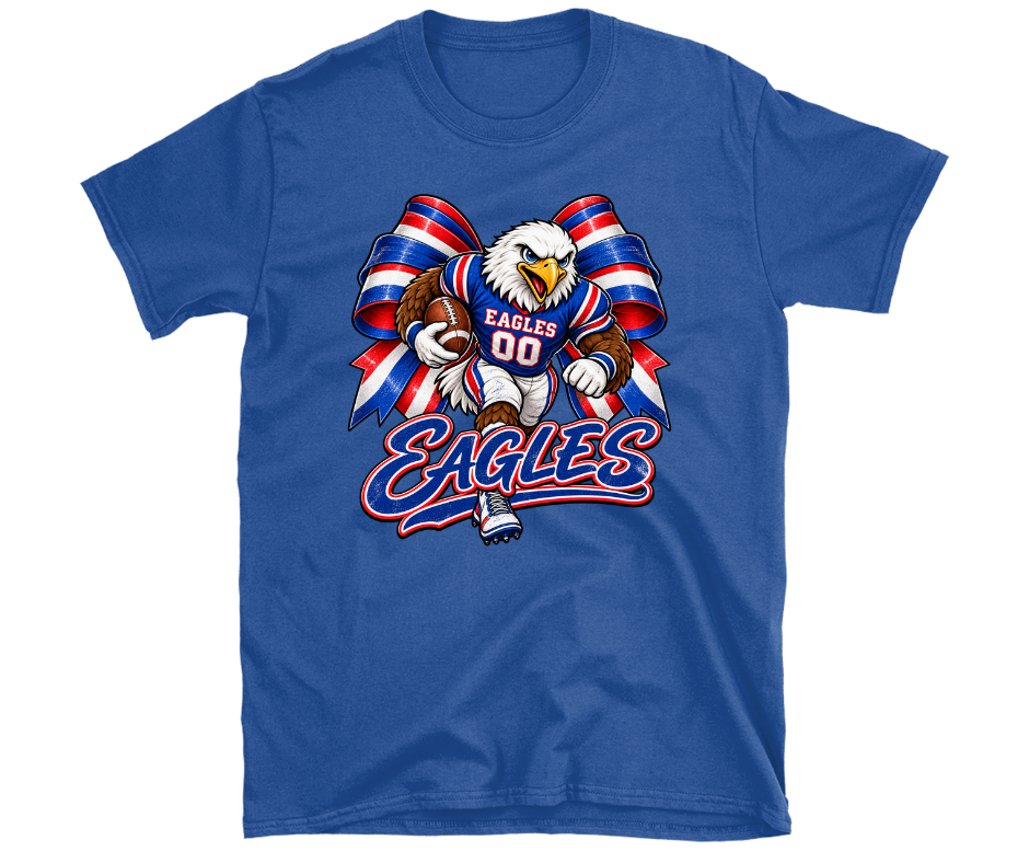 South Putnam Eagles Football Spirit Shirt | Red, Royal Blue & White
