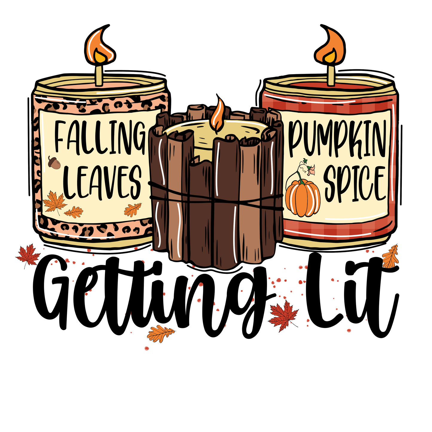 Fall Candle Trio – DTF Print