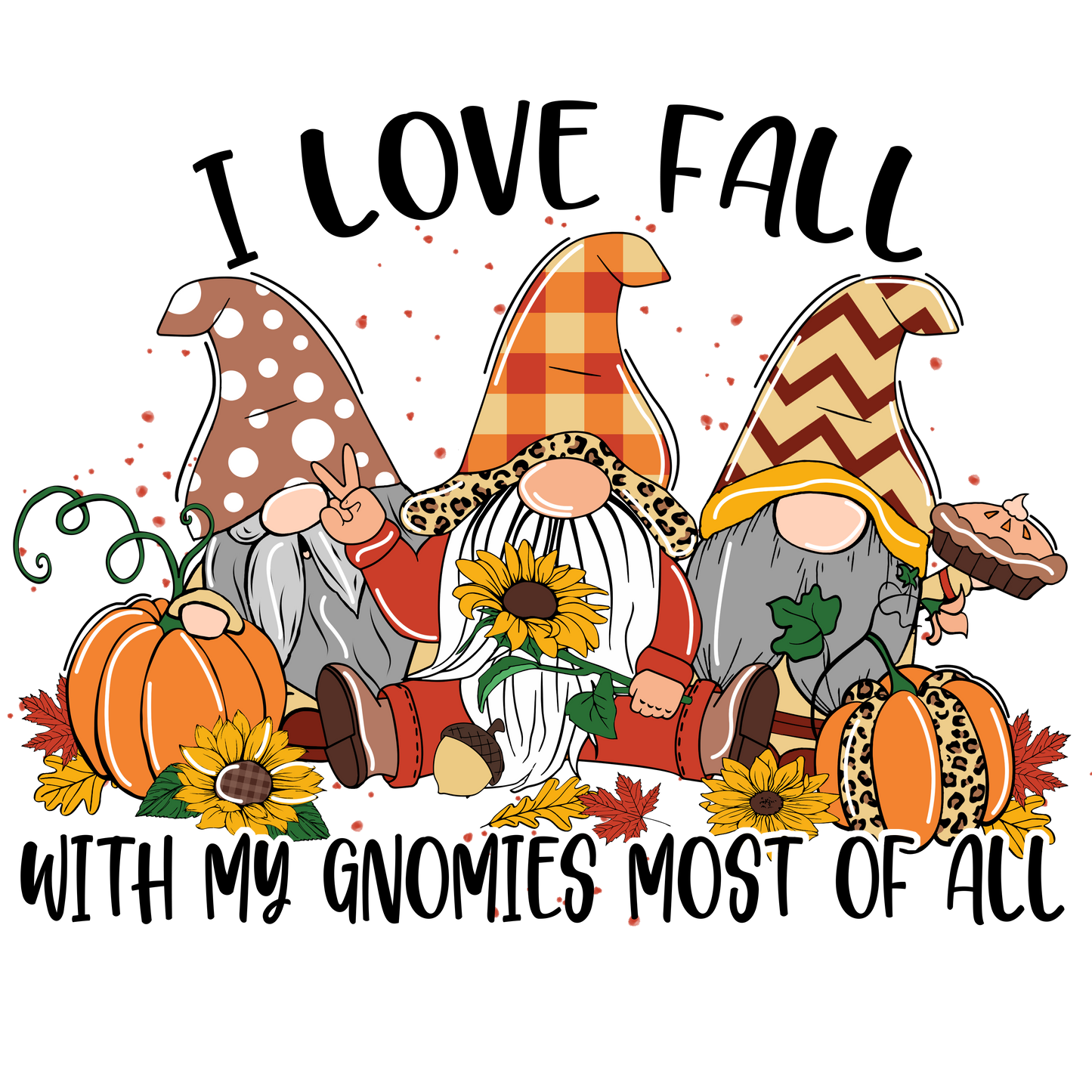 Fall Gnomes Trio – DTF Print