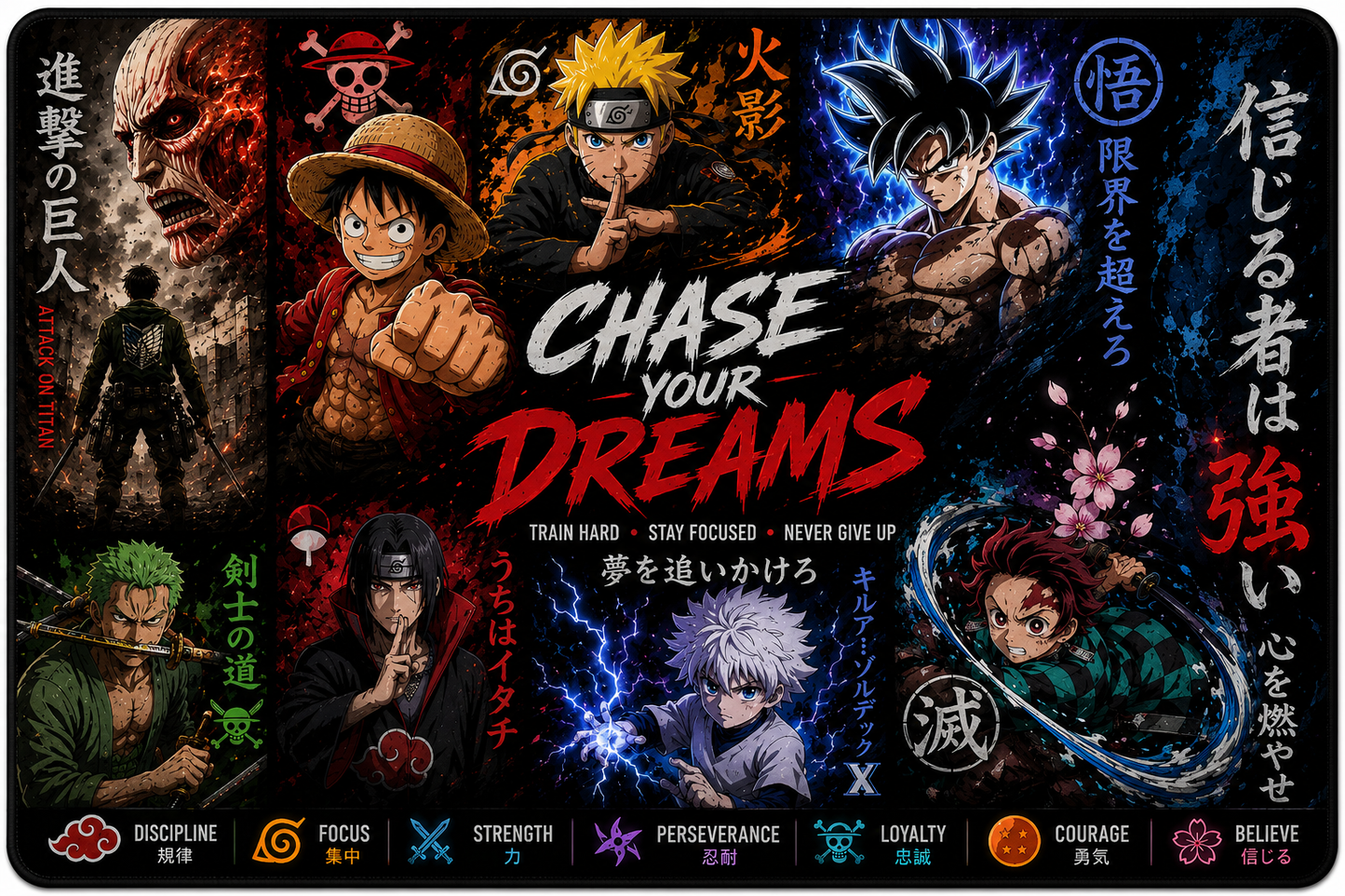 Anime Desk Mat | XXL Anime Gaming Mouse Pad Featuring Legendary Anime Heroes