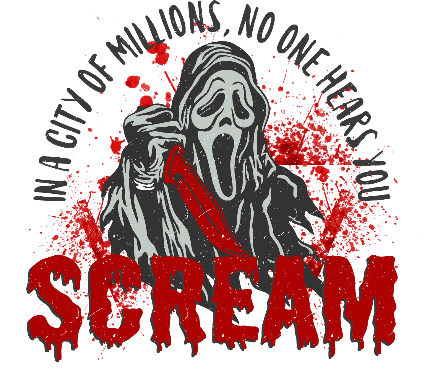 Scream Ghostface DTF Transfer – Horror Slasher Graphic