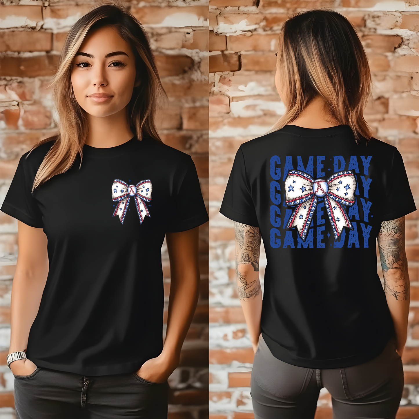 "Game Day" T-Shirt with Patriotic Bow Design