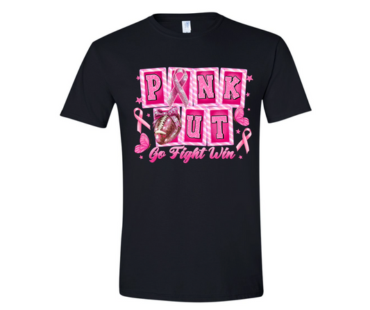 "Pink Out Go Fight Win" Breast Cancer Awareness T-Shirt