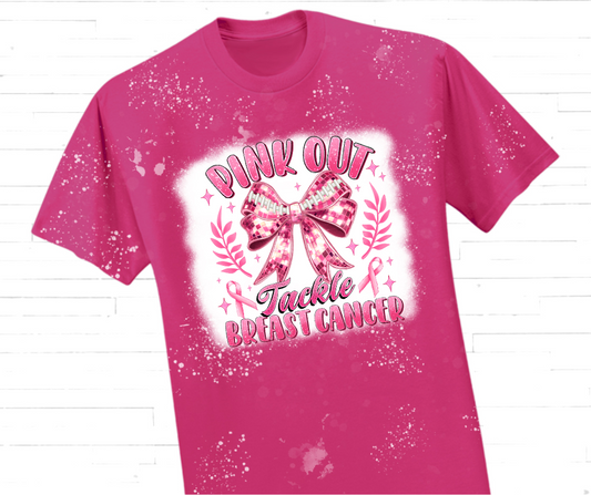 "Pink Out Tackle Breast Cancer" Awareness T-Shirt