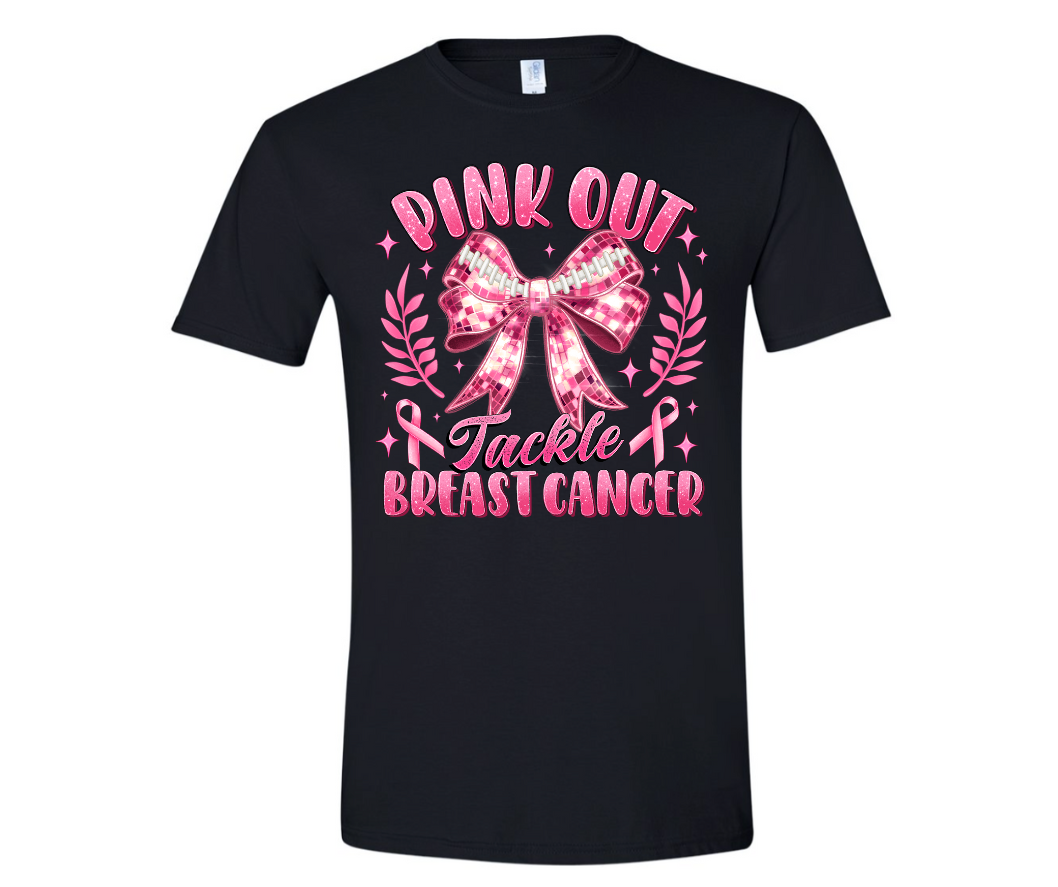 "Pink Out Tackle Breast Cancer" Awareness T-Shirt