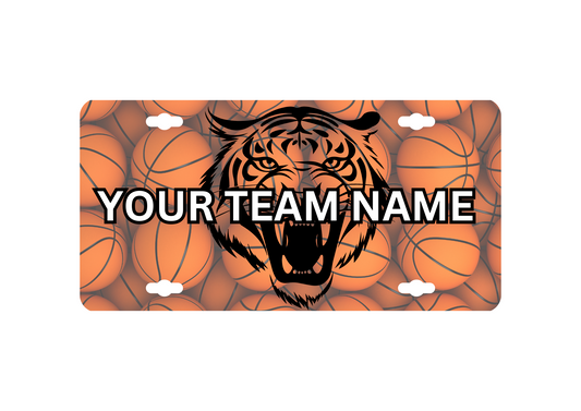 Basketball License Plates. Customized with your Team Mascot and Name.