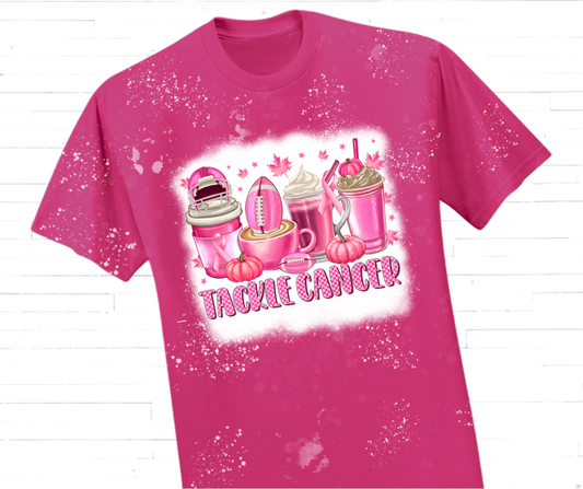 "Tackle Cancer" Pink Fall Drinks Breast Cancer Awareness T-Shirt