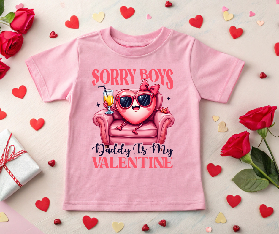 Daddy Is My Valentine Kids' T-Shirt