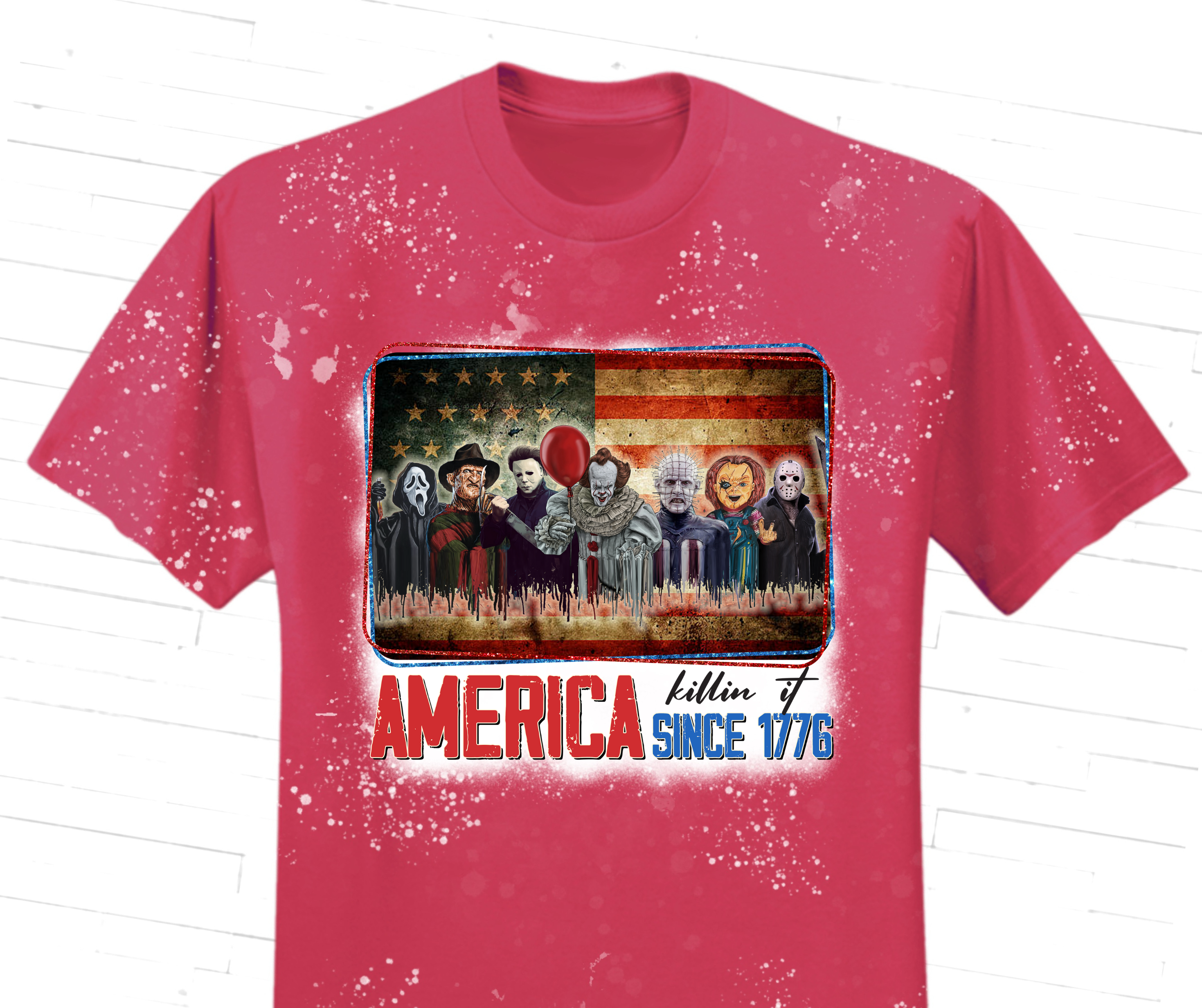 America Killin' It Since 1776 T-Shirt (Your Favorite TV horrors)