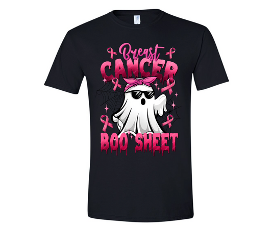 "Breast Cancer Boo Sheet" Ghost Halloween Awareness T-Shirt