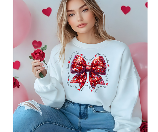 Sequin Heart Bow Design