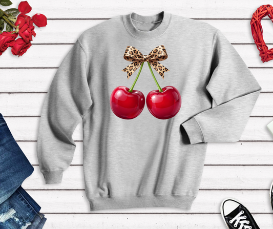 Leopard Bow Cherries Design