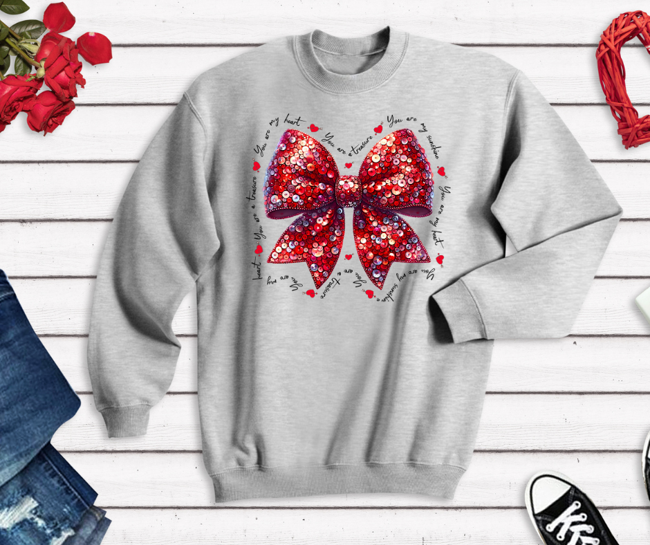 Sequin Heart Bow Design