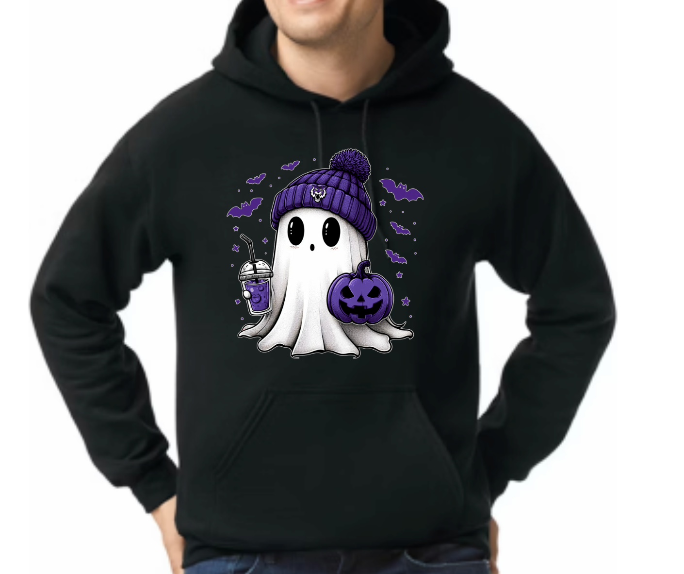 Tiger Cubs Cute Ghost with Coffee