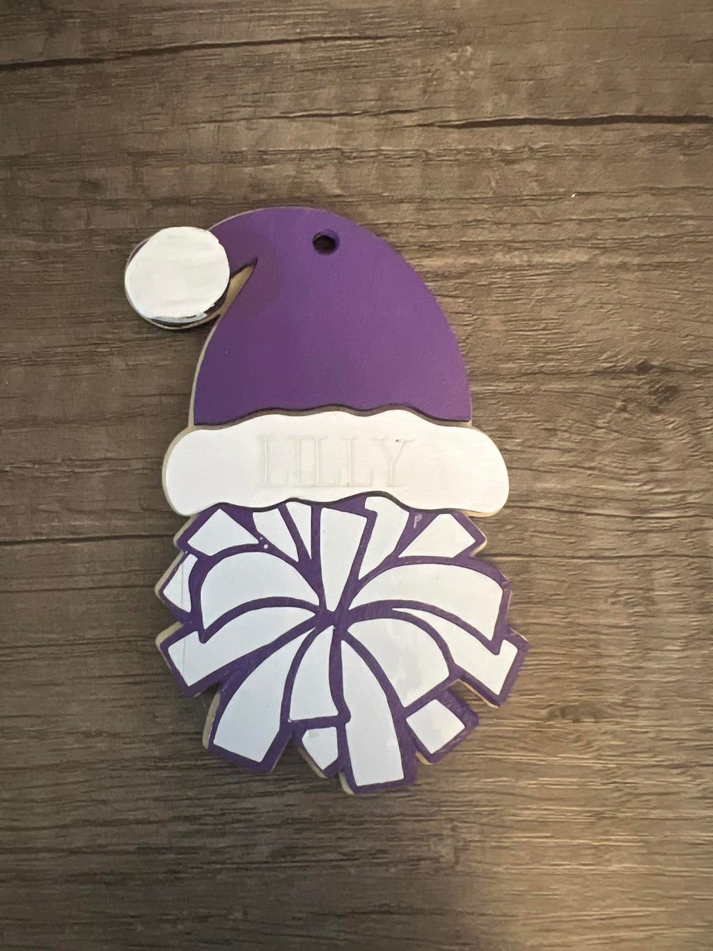 🎄 Personalized Cheer Christmas Ornament 2025 – Custom Name Santa Hat | Cheerleader Gift | Pom Ornament | Team Color Option