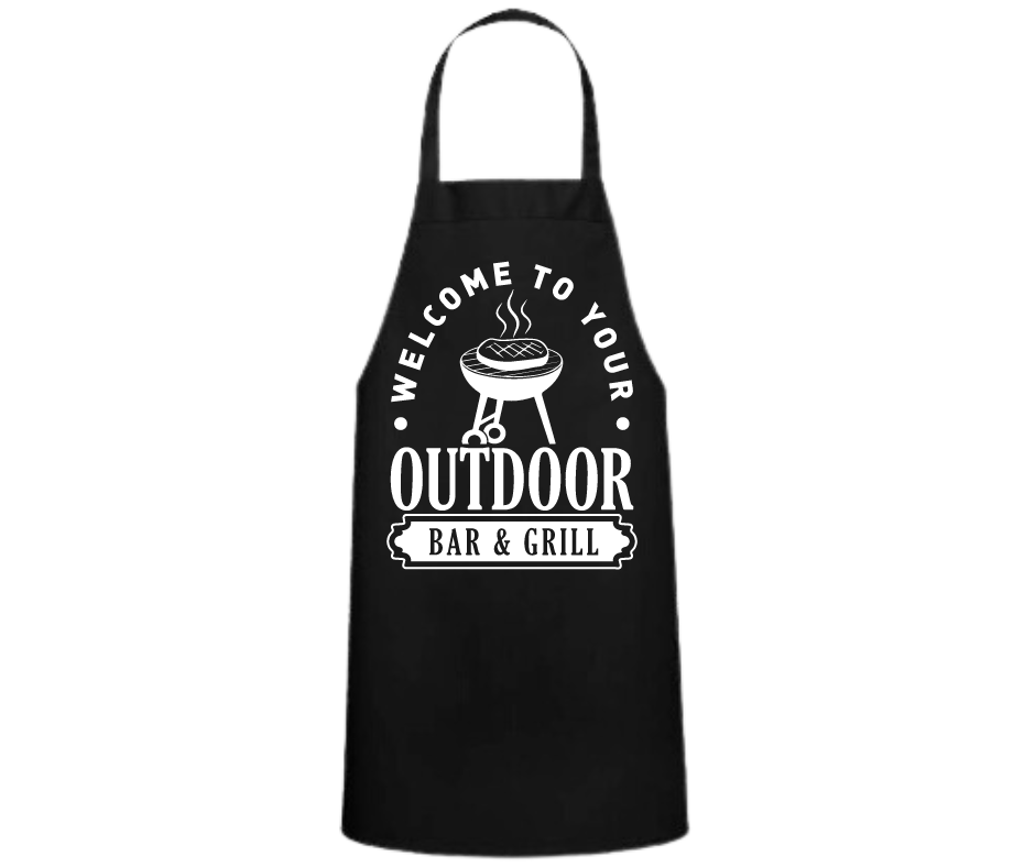 Welcome to Your Outdoor Bar & Grill Apron