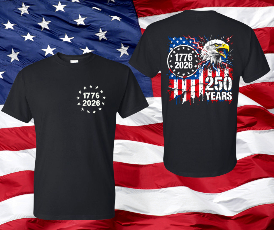 250 Years Eagle Burst Patriotic T-Shirt – America 1776-2026 Anniversary Shirt