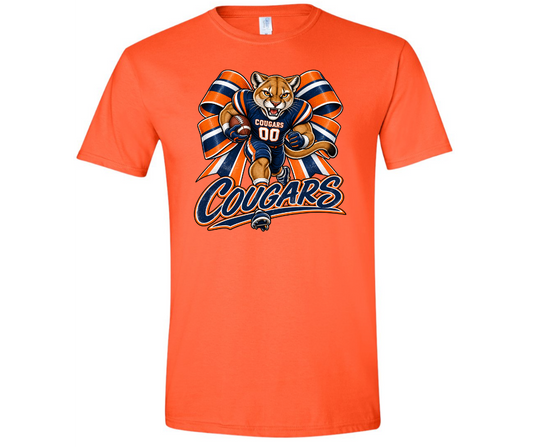 North Putnam Cougars Football Spirit Shirt | Navy, Orange & White