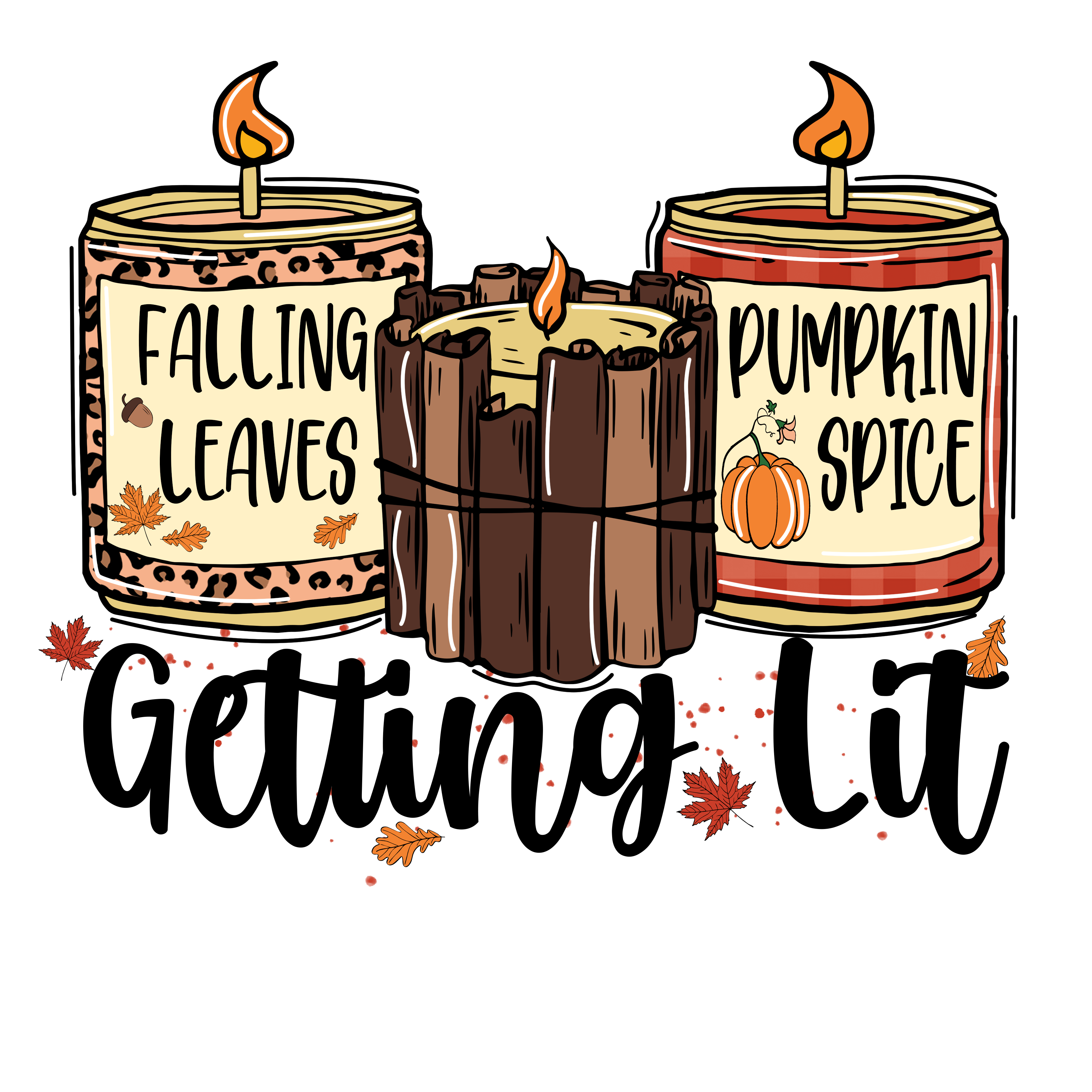 Fall Candle Trio – DTF Print