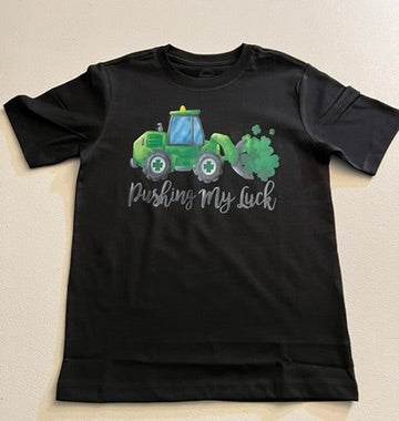 Pushing My Luck Tractor St. Patricks Day Tee