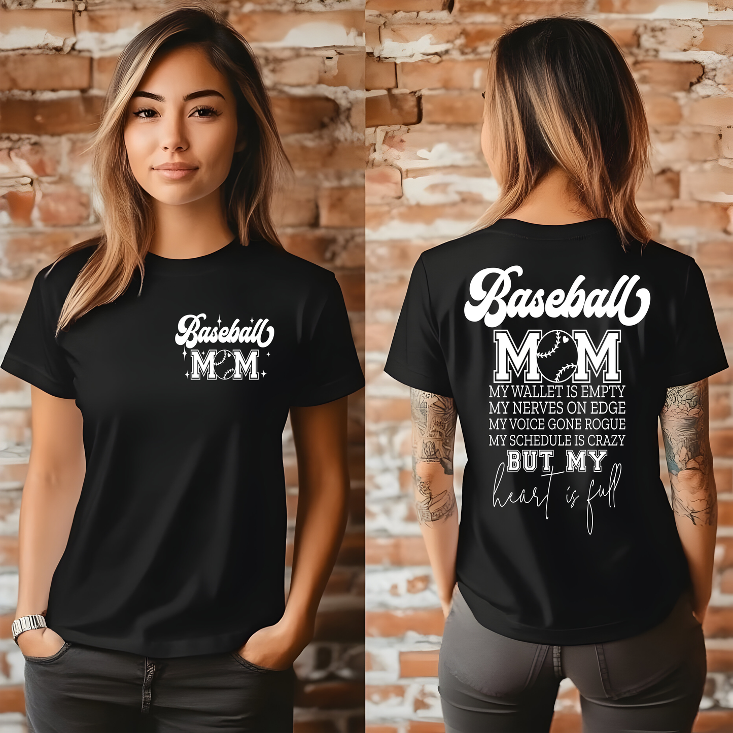 "Baseball Mom" Graphic T-Shirt – Heart Full Edition