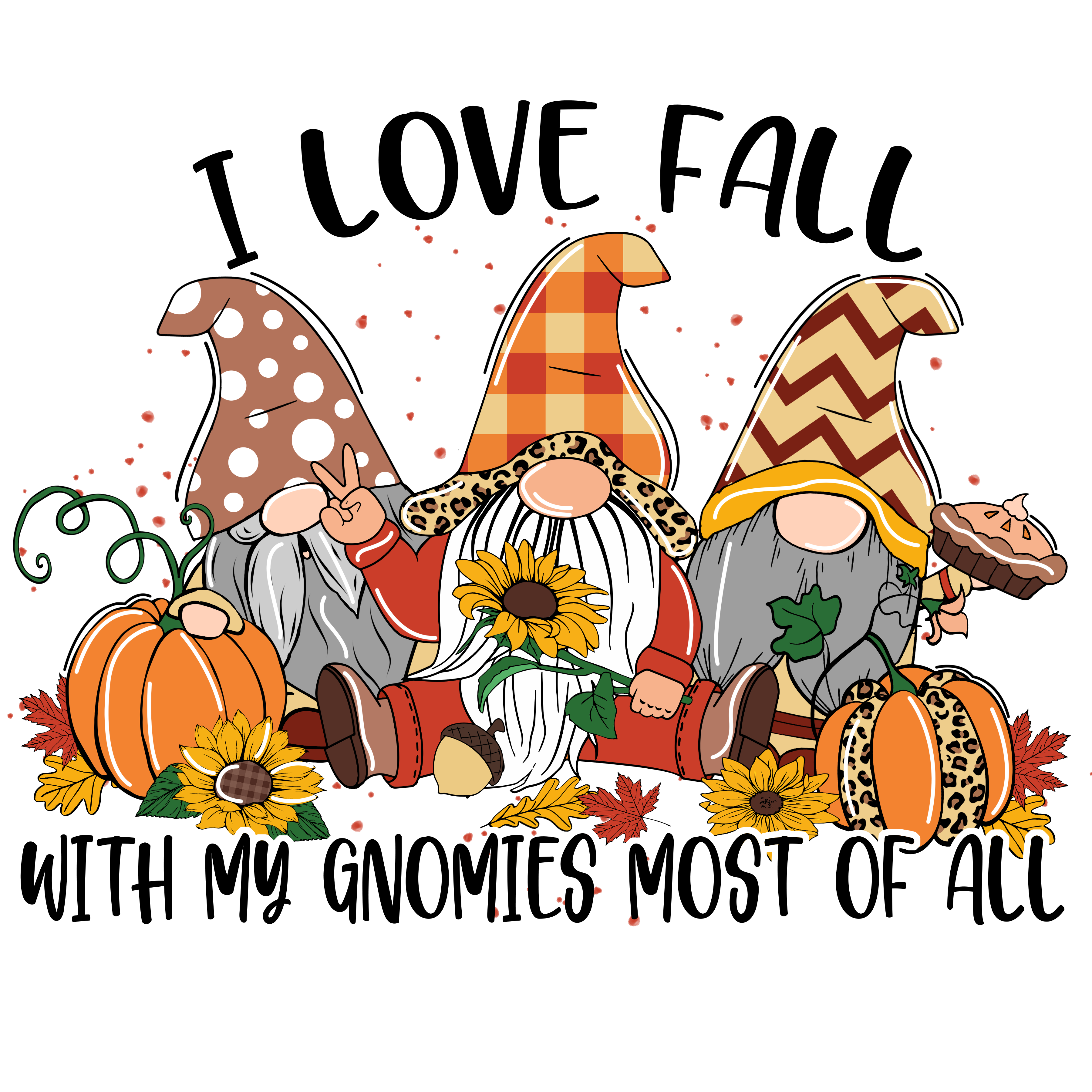 Fall Gnomes Trio – DTF Print