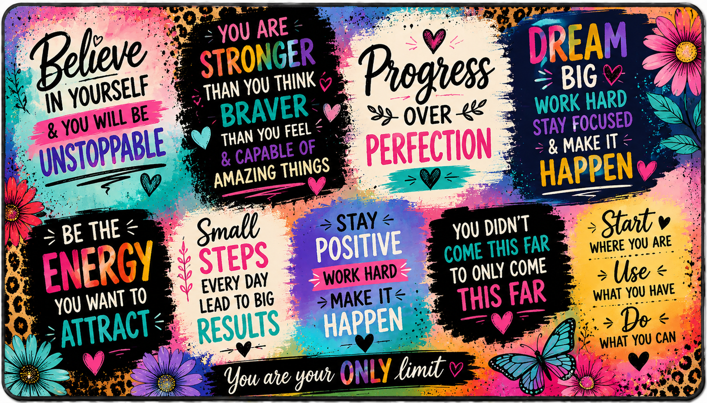 Inspirational Desk Mat | Motivational XXL Mouse Pad for Office, Gaming & Home Desk Setup