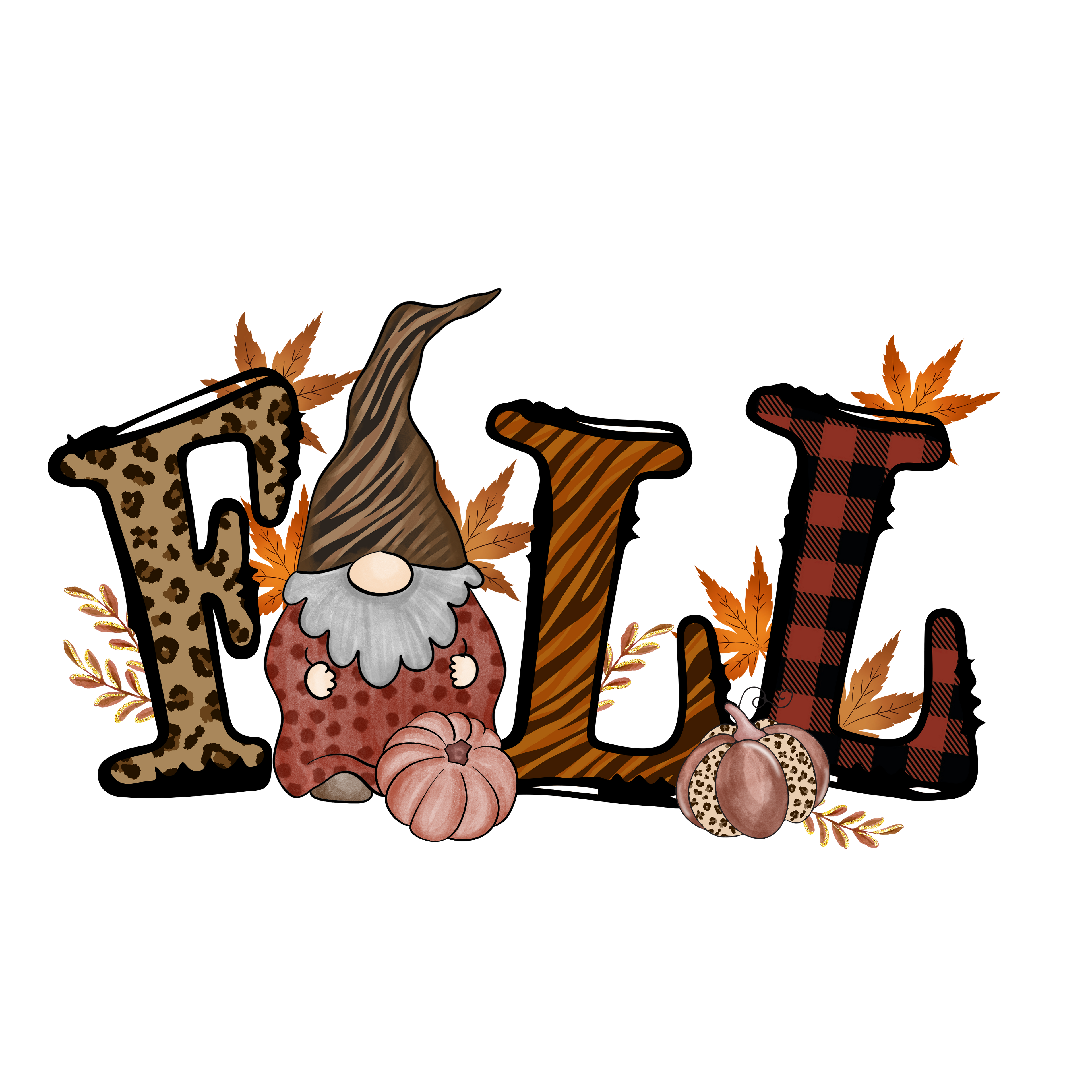 Fall Gnome Letters – DTF Print
