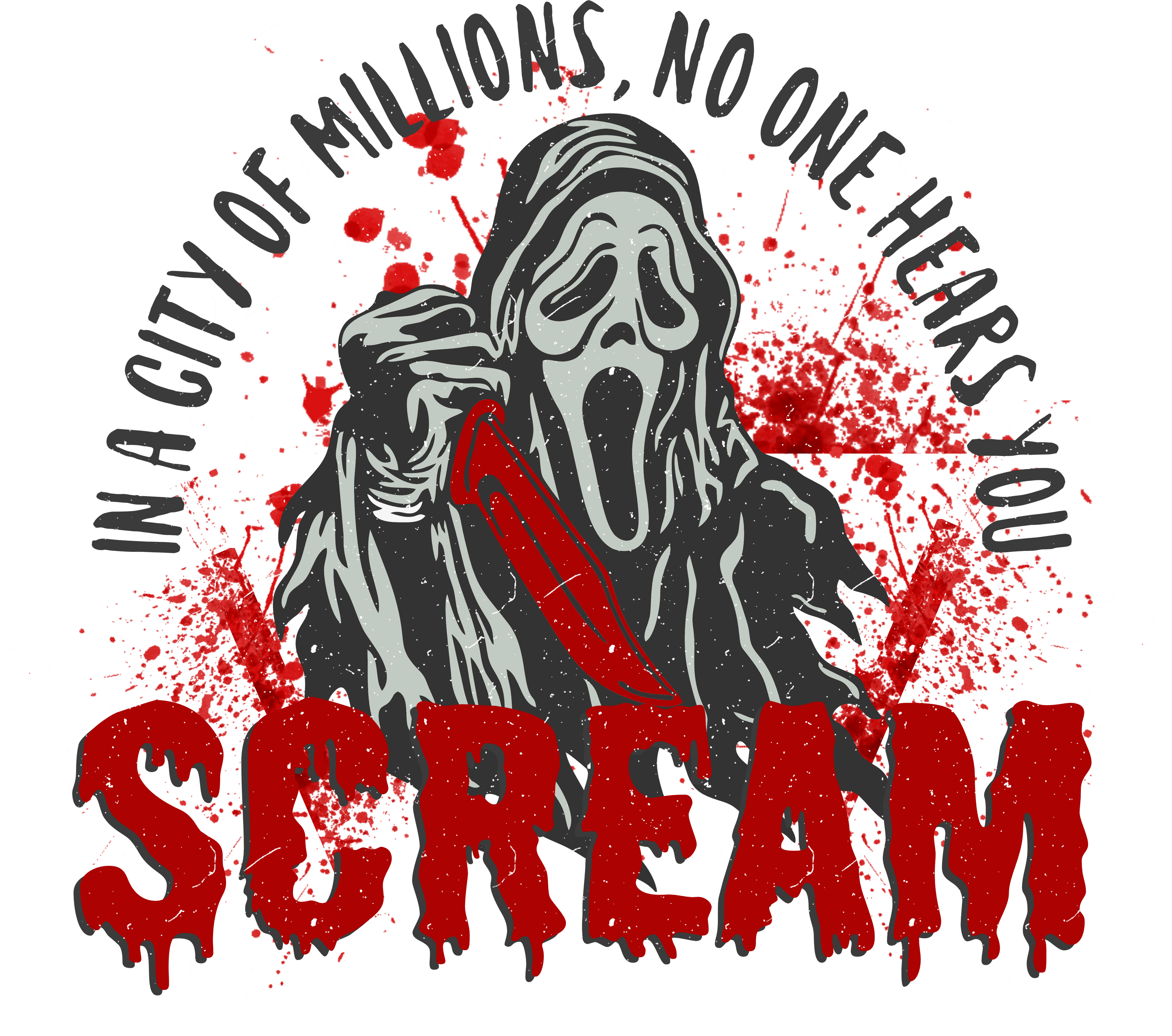 Scream Ghostface DTF Transfer – Horror Slasher Graphic