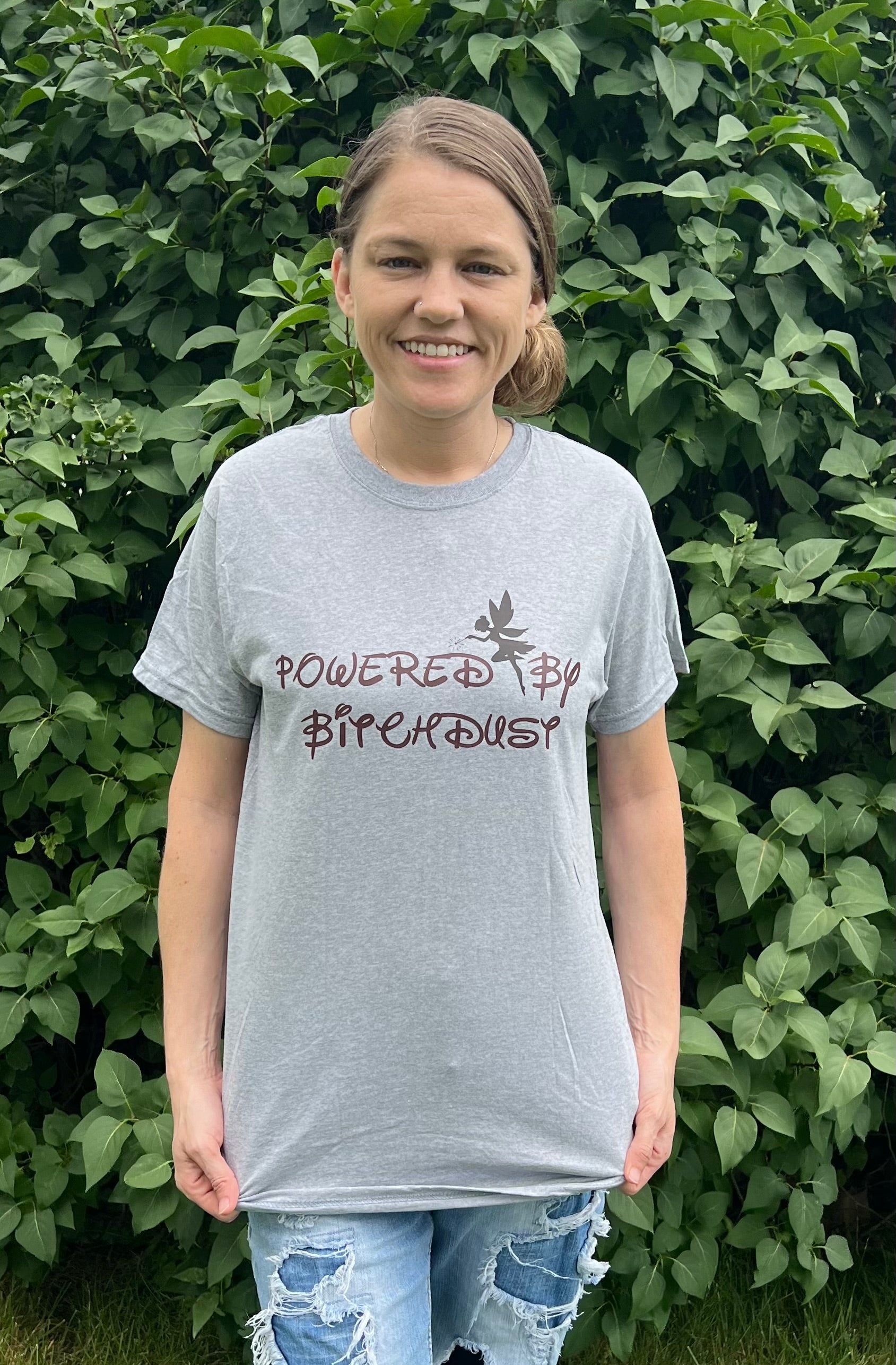 Powered by bitchdust tee shirt