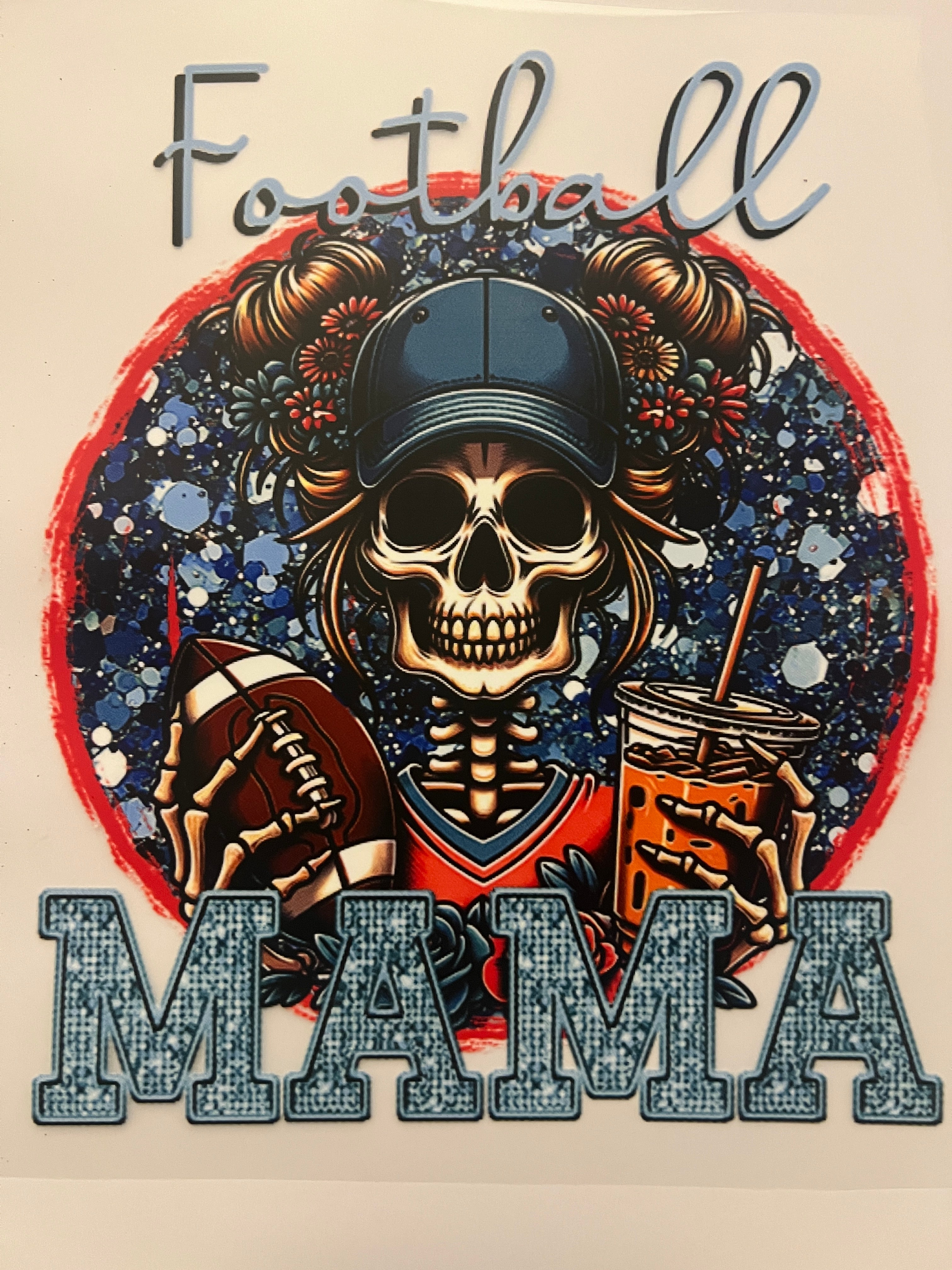 Football Mama Skeleton DTF Transfer