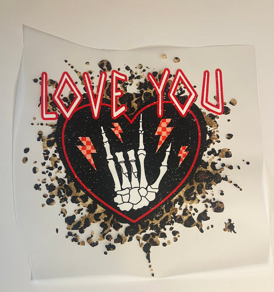 💀❤️ Love You Skeleton Heart DTF Print