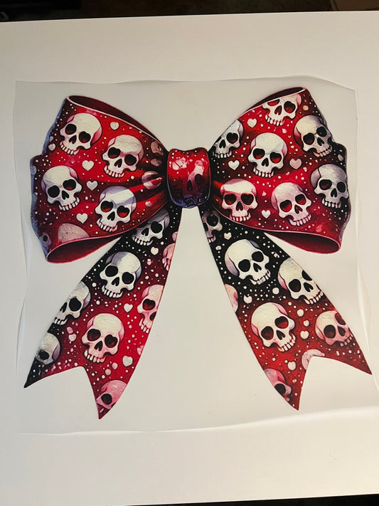 💀🎀 Skull Valentine Bow DTF Print