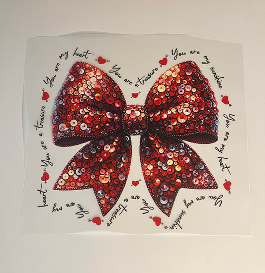 🎀💖 Sequin Bow Valentine DTF Print