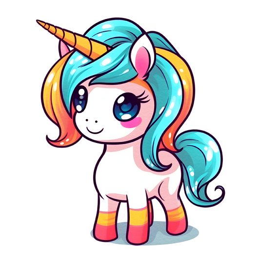 Rainbow Mane Kawaii Unicorn Sticker – Cute Magical Pony Vinyl Decal