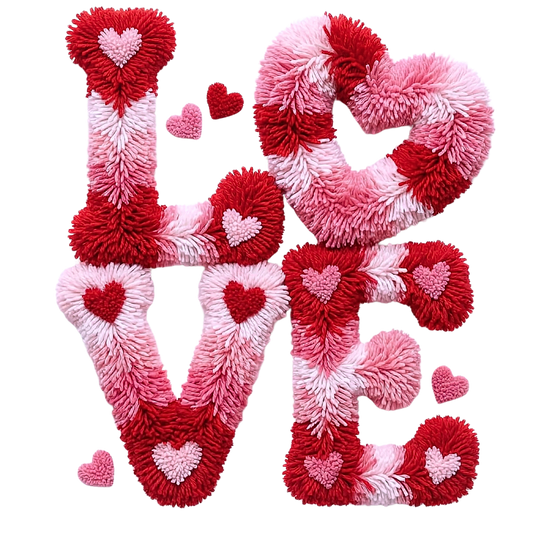 Textured LOVE Valentine DTF Transfer | Valentine’s Day DTF Print