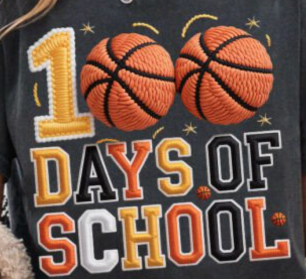 100 Days of School Basketball DTF Print | Sports 100th Day Shirt Transfer